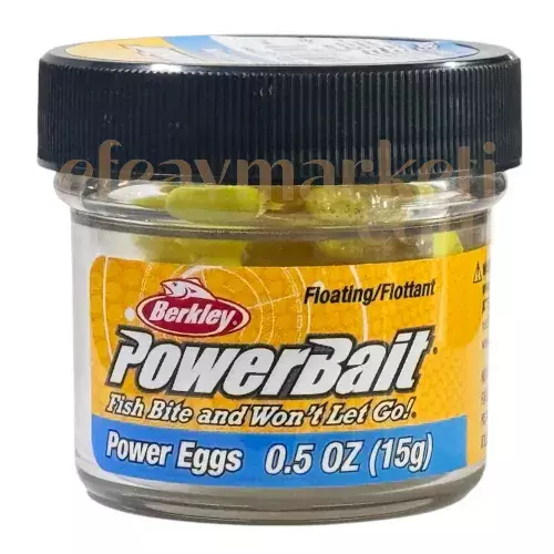 Berkley PowerBait Garlic Scent Clr Siver Fl Yellow Power Eggs 687703 - 1