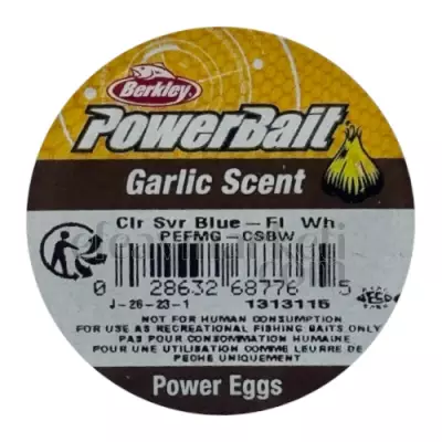 Berkley PowerBait Garlic Scent Clr Svr Blue Fl White Power Eggs - 3