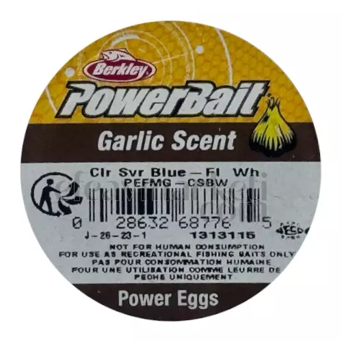 Berkley PowerBait Garlic Scent Clr Svr Blue Fl White Power Eggs - 3