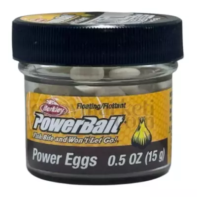 Berkley PowerBait Garlic Scent Clr Svr Blue Fl White Power Eggs - 1