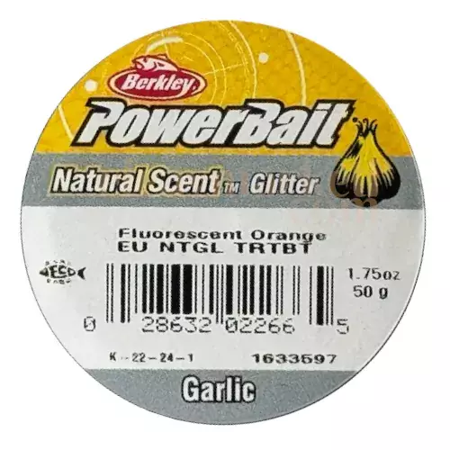 Berkley PowerBait Natural Scent Fluorescent Orange Garlic 022665 - 3