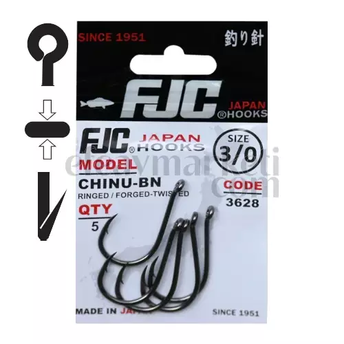 FJC 3628 Chinu Ringed Black Nikel Olta İğnesi - 1