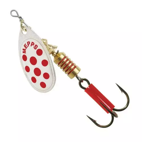 Mepps Aglia Beyaz Kırmızı Benekli Spin Olta Kaşığı - 1