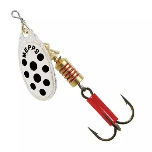 Mepps Aglia Beyaz Siyah Benekli Spin Olta Kaşığı - 1