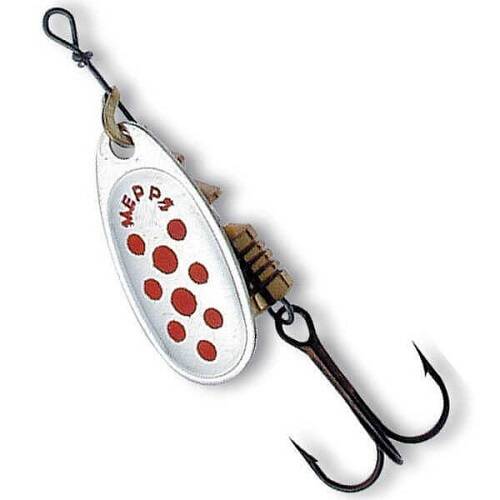 Mepps Comet Beyaz Kırmızı Benekli Spin Olta Kaşığı - 1