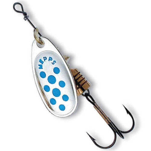 Mepps Comet Beyaz Mavi Benekli Spin Olta Kaşığı - 1